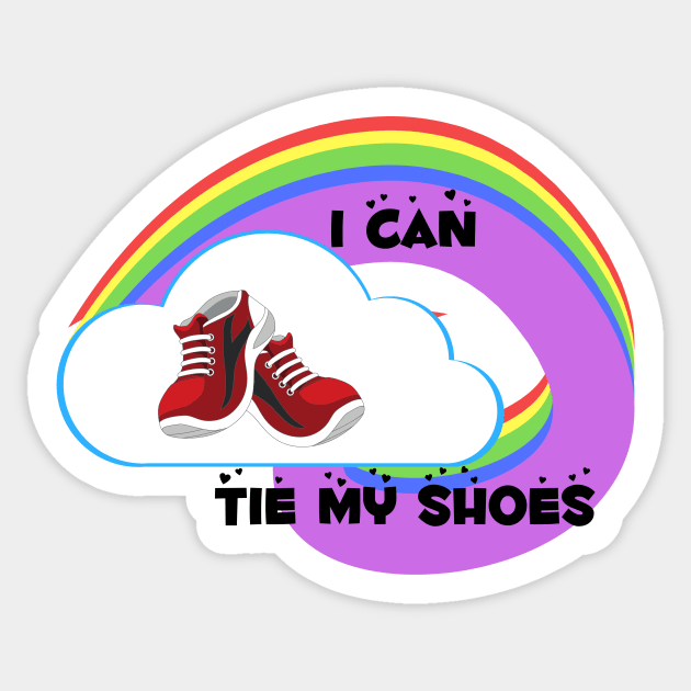 I can tie my shoes Sticker by KellysKidsDesigns